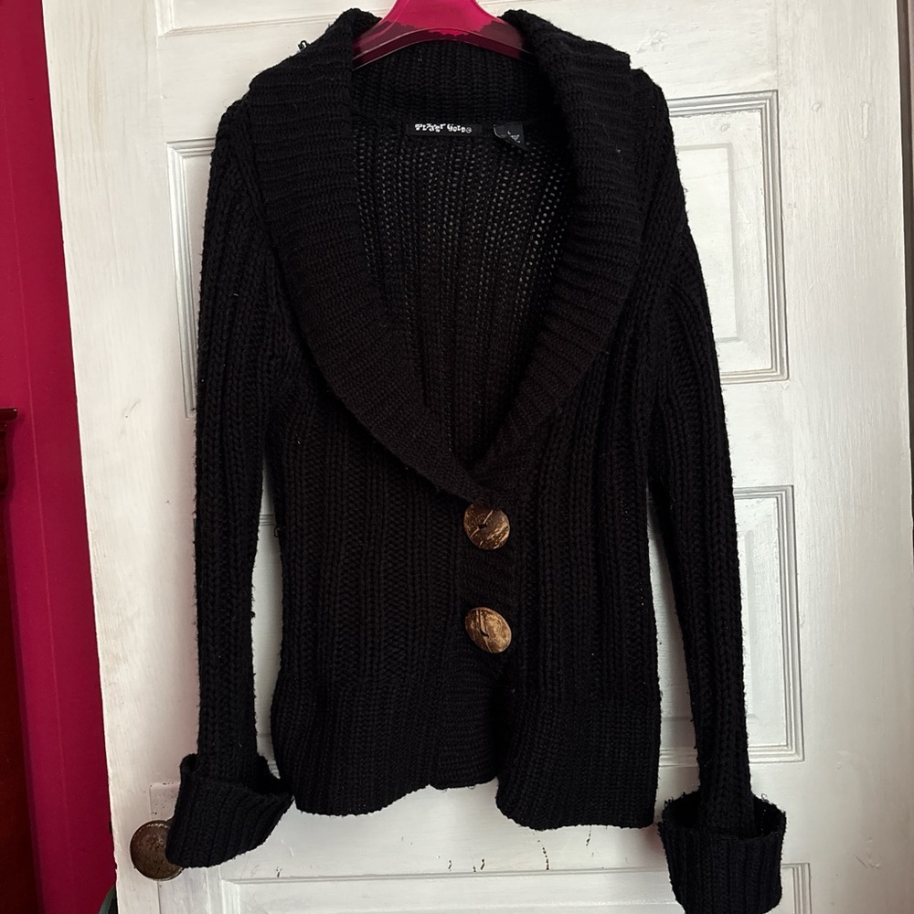Black Shawl Collar Cardigan
